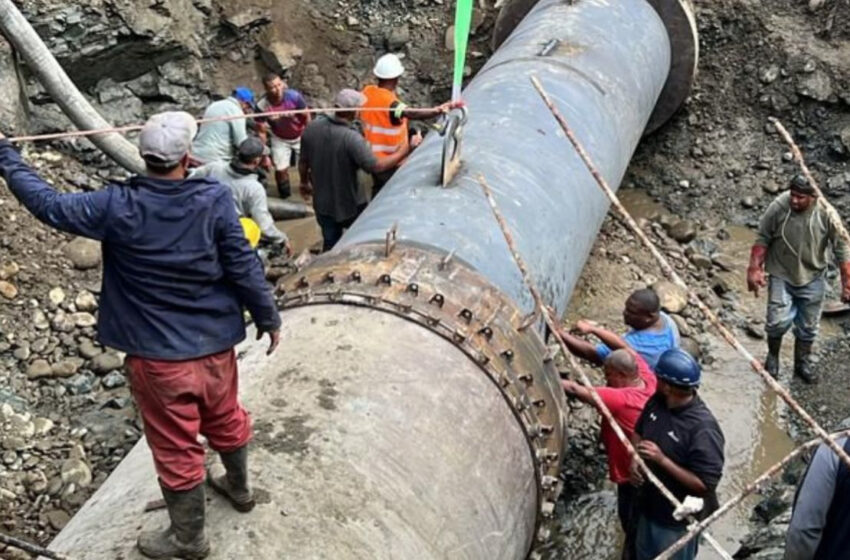  Coraasan e Inapa avanzan en solución definitiva de avería del tubo que abastece de agua a Santiago y Moca